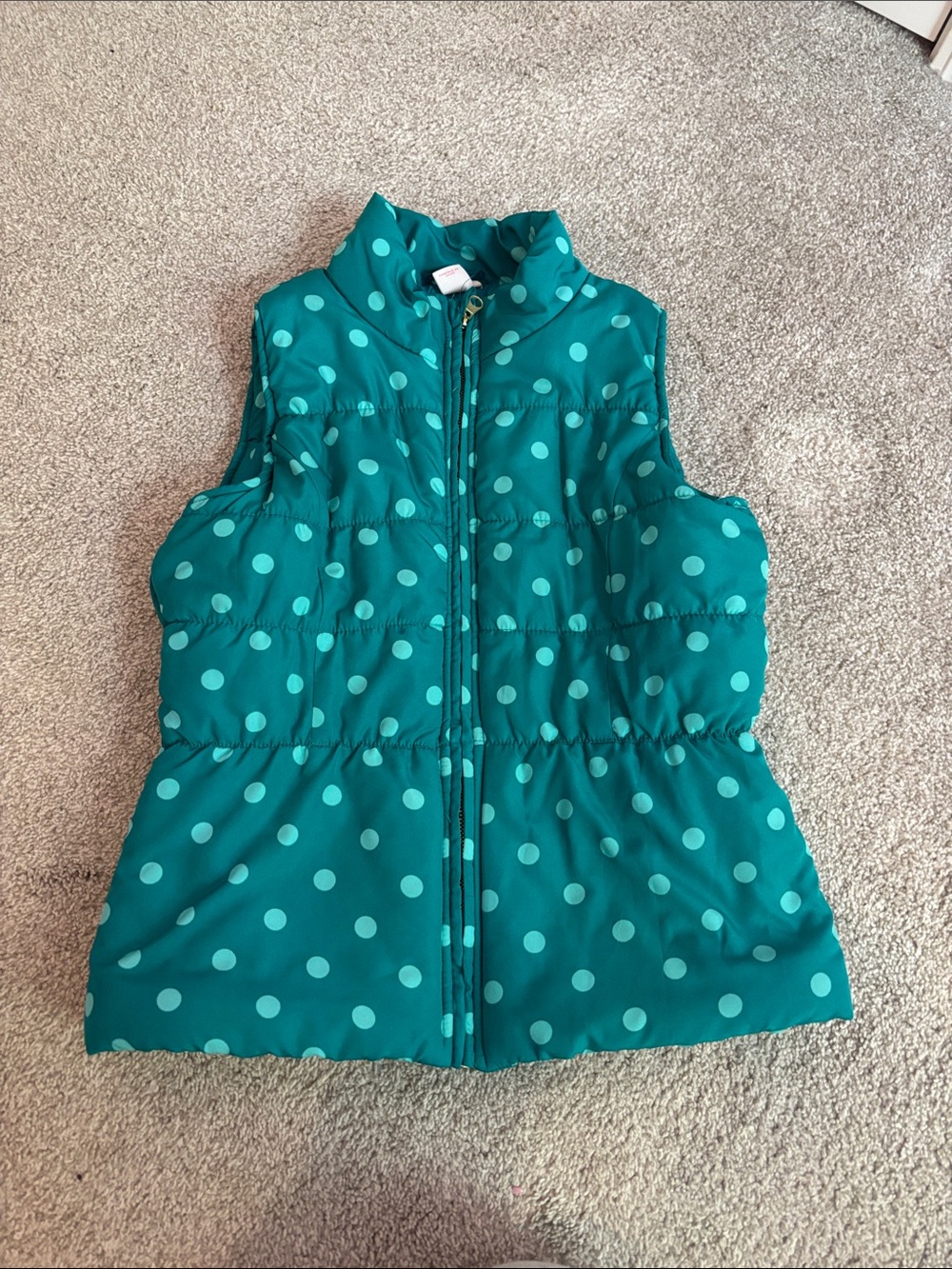 Circo Teal Polka Dot Puffer Vest